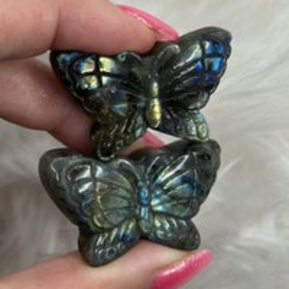 Labradorite Butterfly Carving Set - Picture 5 of 13